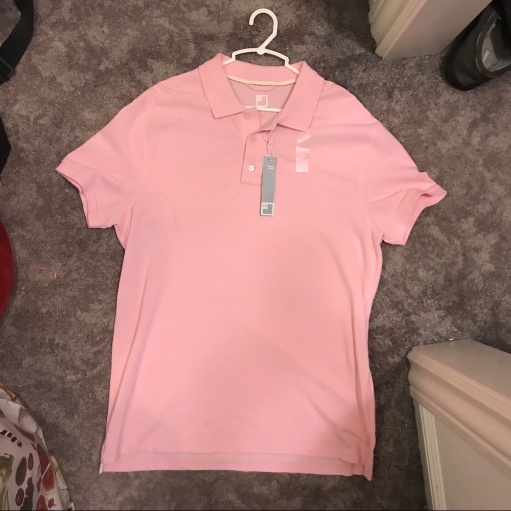 Men’s Large Polo Shirt Pink JC Penney